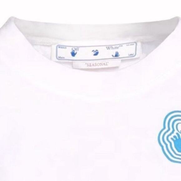 Off White Fluo Swimming Man Cotton Cropped T shirt L - Picture 3 of 9